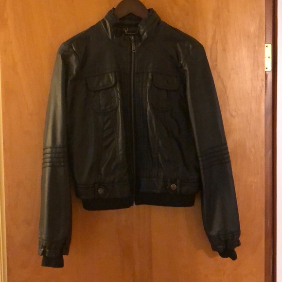 Jou Jou Jackets & Blazers - Black Faux Leather Jacket